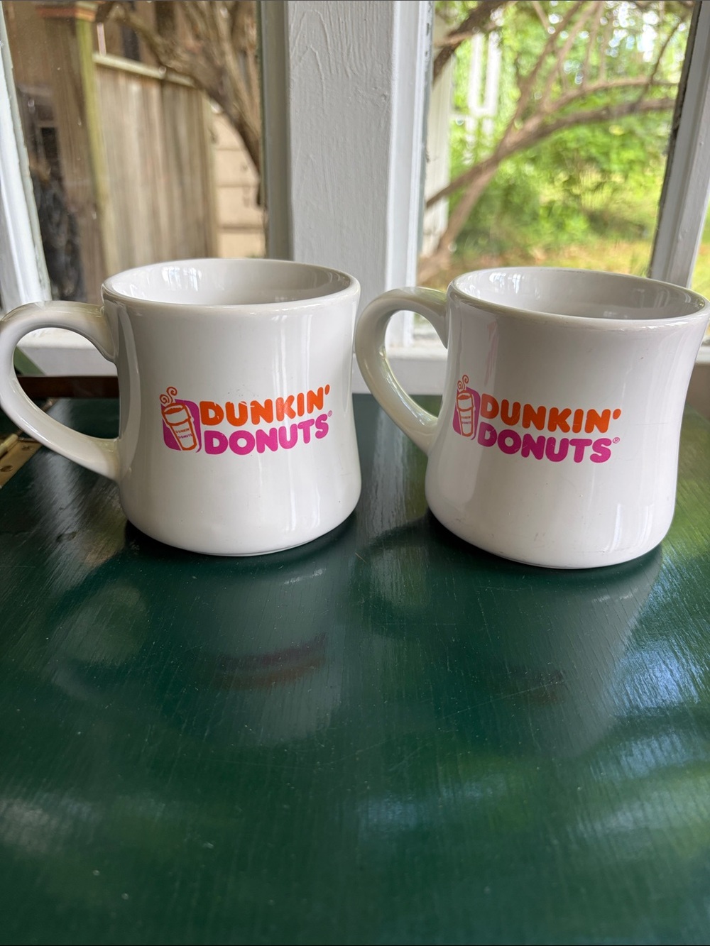 Dunkin’ Donuts White Ceramic Coffee Mug - Set of 2